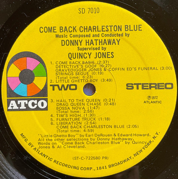 Donny Hathaway - Come Back Charleston Blue (Original Motion Picture Soundtrack) (LP) [US] 1st (Very Good Plus (VG+))