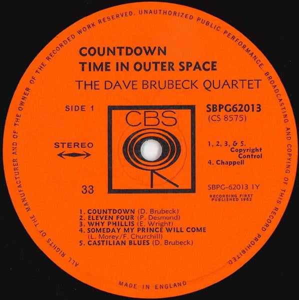 The Dave Brubeck Quartet - Countdown Time In Outer Space (LP) [UK] 1st (Very Good Plus (VG+))
