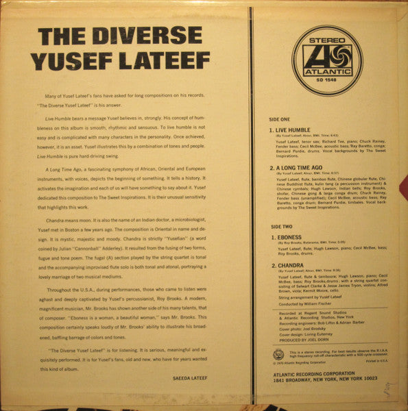 Yusef Lateef - The Diverse Yusef Lateef (LP) [US] 1st (Very Good Plus (VG+))