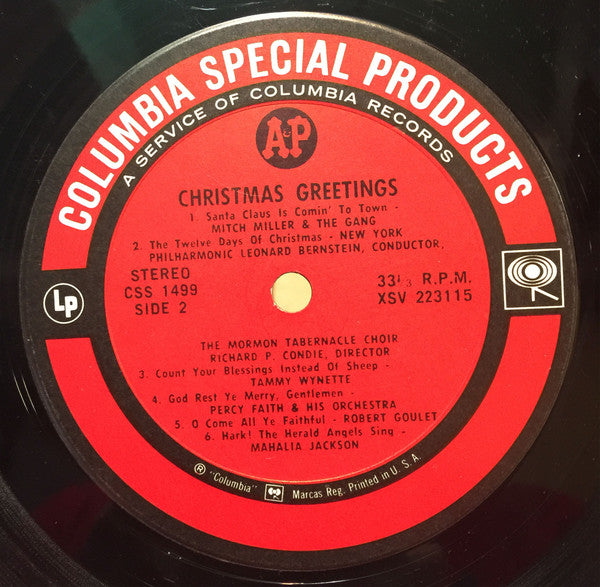 Various - Christmas Greetings (LP) [US] 1st (Near Mint (NM or M-))