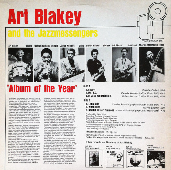 Art Blakey & The Jazz Messengers - Album Of The Year (LP) [Netherlands] 1st (Very Good Plus (VG+))