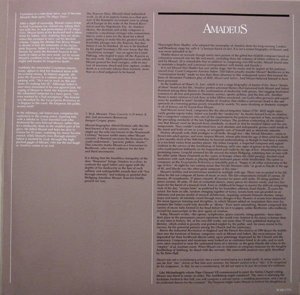 Sir Neville Marriner - Amadeus (Original Soundtrack Recording) (LP) [US] 1st (Near Mint (NM or M-))