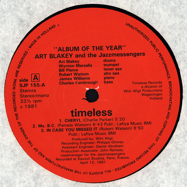 Art Blakey & The Jazz Messengers - Album Of The Year (LP) [Netherlands] 1st (Very Good Plus (VG+))