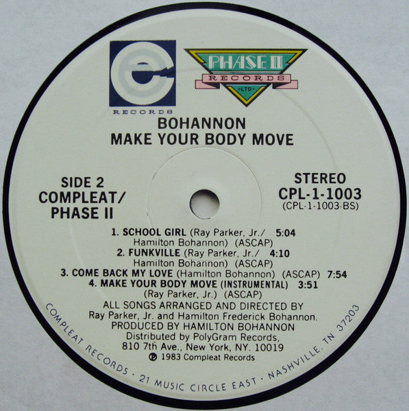 Hamilton Bohannon - Make Your Body Move (1983 US Press)