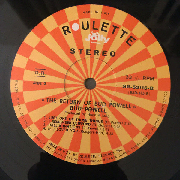 Bud Powell - The Return Of Bud Powell (LP) [Italy] 1st (Near Mint (NM or M-))