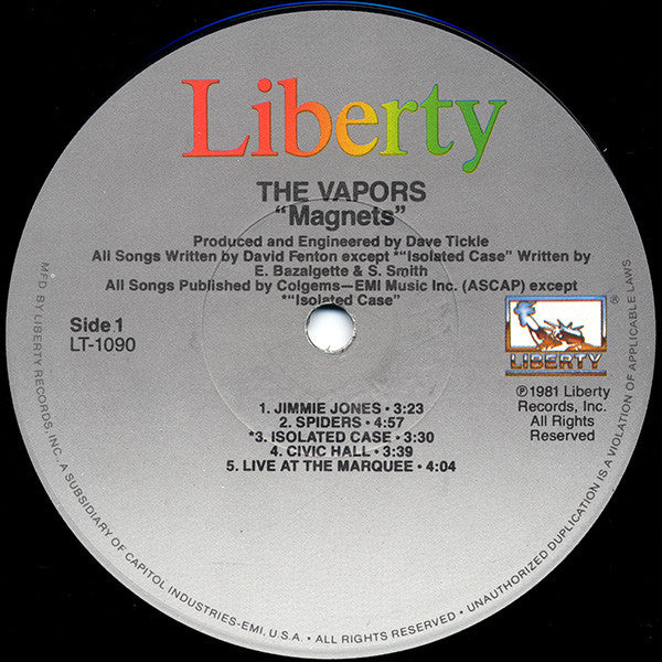 The Vapors - Magnets (1981 US Press)