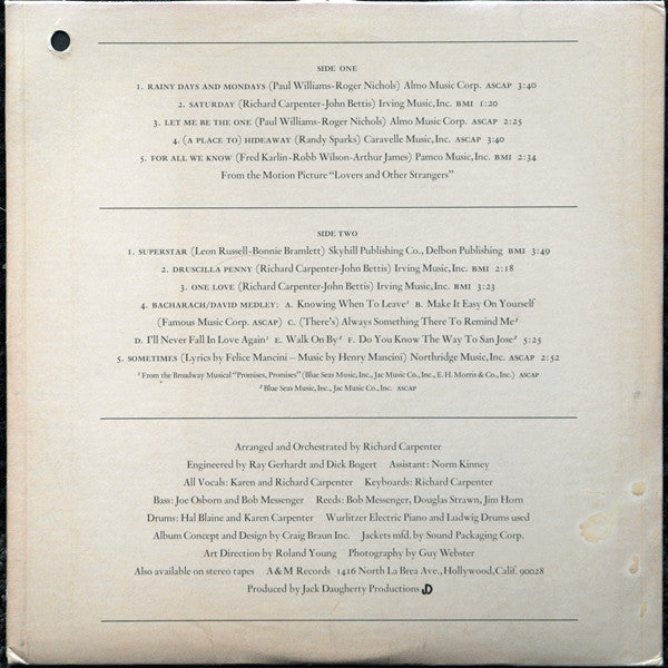 Carpenters - Carpenters (LP) [US] 1st (Very Good Plus (VG+))
