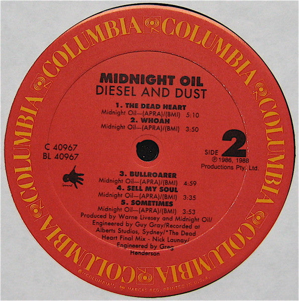 Midnight Oil - Diesel And Dust (LP) [US] 1st