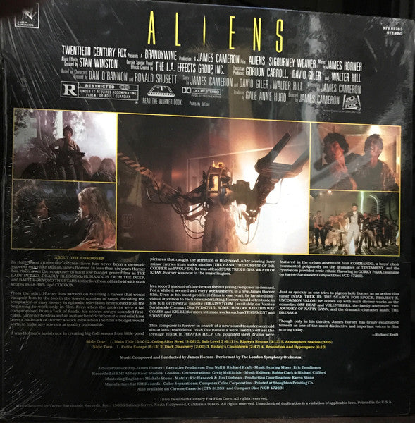 James Horner - Aliens (Original Motion Picture Soundtrack) (LP) [US] 1st (Near Mint (NM or M-))