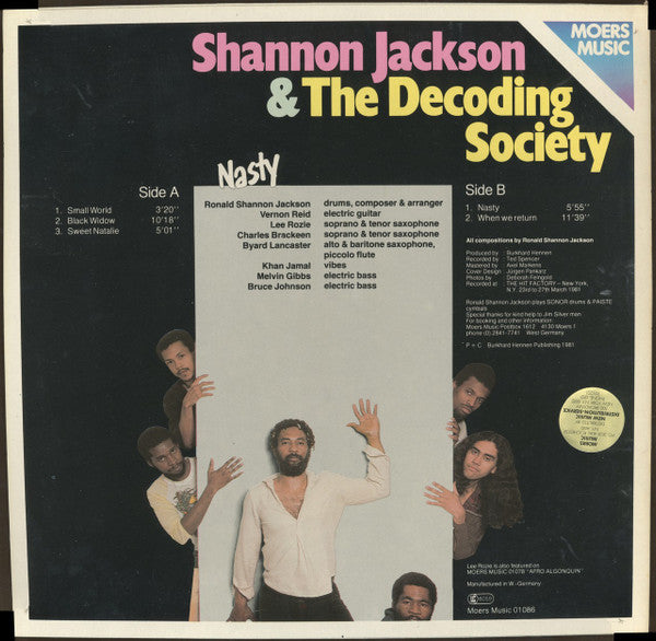 Ronald Shannon Jackson And The Decoding Society - Nasty (LP) [Germany] 1st (Very Good Plus (VG+))