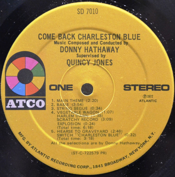 Donny Hathaway - Come Back Charleston Blue (Original Motion Picture Soundtrack) (LP) [US] 1st (Very Good Plus (VG+))