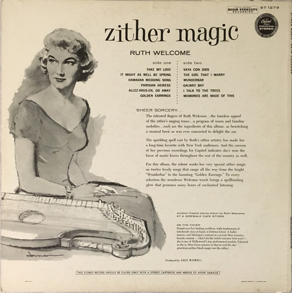 Ruth Welcome - Zither Magic (LP) [US] 1st (Very Good Plus (VG+))