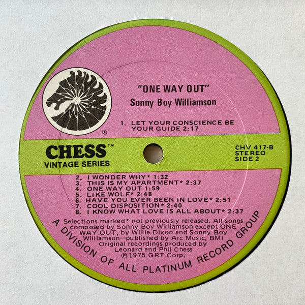 Sonny Boy Williamson - One Way Out (1977 RE)