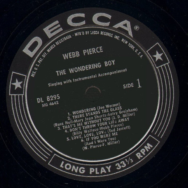 Webb Pierce - The Wondering Boy (1956 MONO)