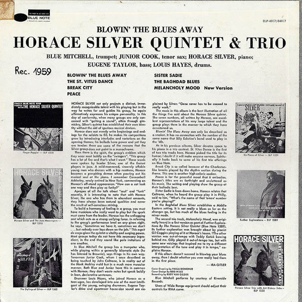The Horace Silver Quintet - Blowin' The Blues Away (LP) [US] 1975 RP (Near Mint (NM or M-))