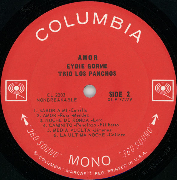 Eydie Gormé - Amor (Great Love Songs In Spanish) (LP) [US] 1st (Very Good Plus (VG+))