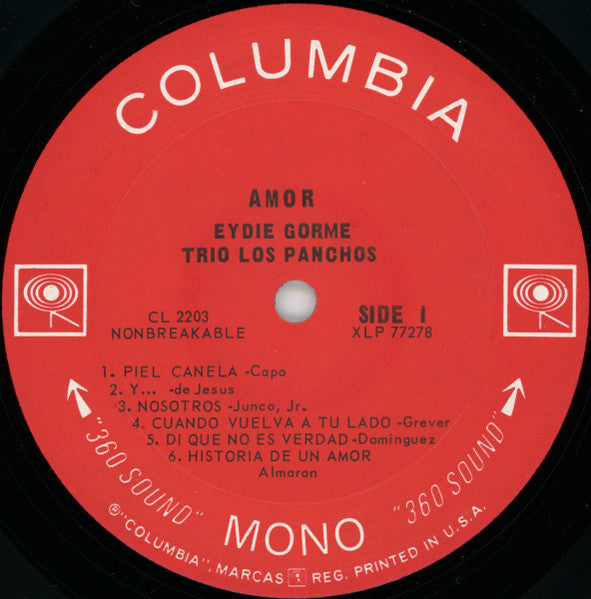 Eydie Gormé - Amor (Great Love Songs In Spanish) (LP) [US] 1st (Very Good Plus (VG+))