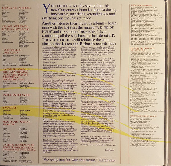 Carpenters - Passage (LP) [US] 1982 RP