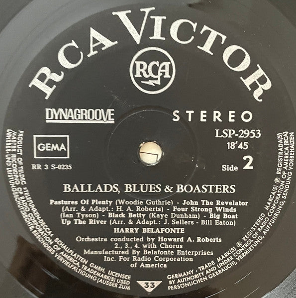 Harry Belafonte - Ballads, Blues And Boasters (LP) [Germany] 1st (Near Mint (NM or M-))