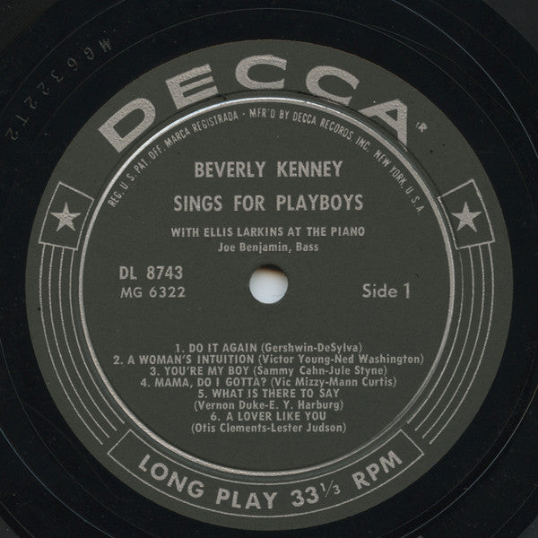 Beverly Kenney - Sings For Playboys (1958 LP)