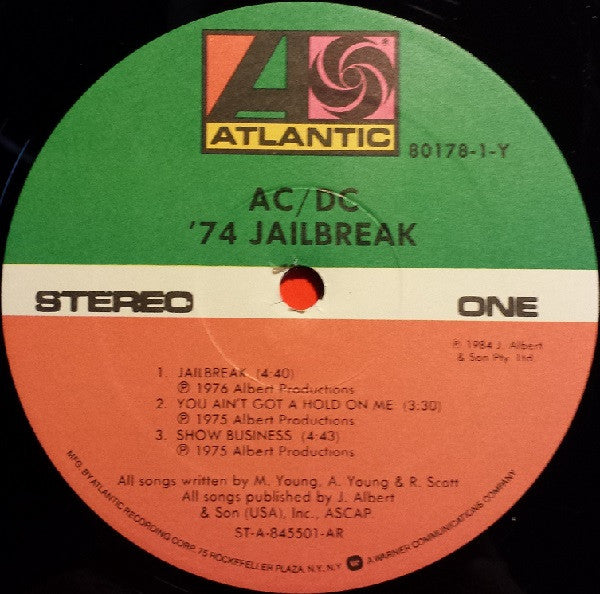 AC/DC - '74 Jailbreak (LP) [US] 1st (Near Mint (NM or M-))