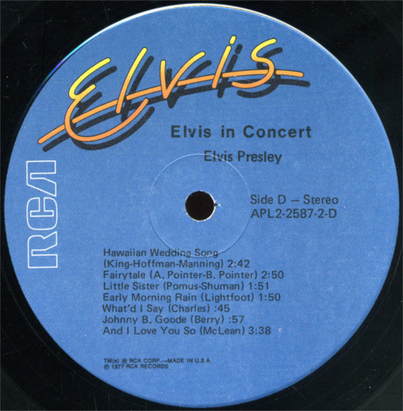 Elvis Presley - Elvis In Concert (LP) [US] 1st