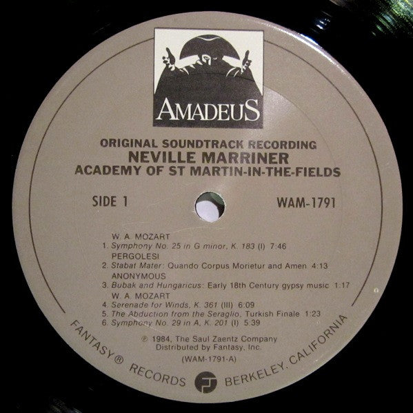 Sir Neville Marriner - Amadeus (Original Soundtrack Recording) (LP) [US] 1st (Near Mint (NM or M-))