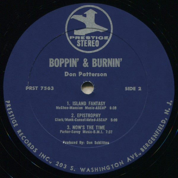 Don Patterson - Boppin' & Burnin' (LP) [US] 1st (Very Good Plus (VG+))