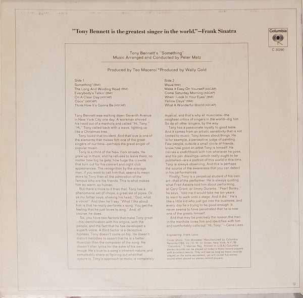 Tony Bennett - Tony Bennett's Something (LP) [US] 1st