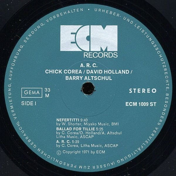 Chick Corea - A.R.C. (LP) [Germany] 1st (Near Mint (NM or M-))
