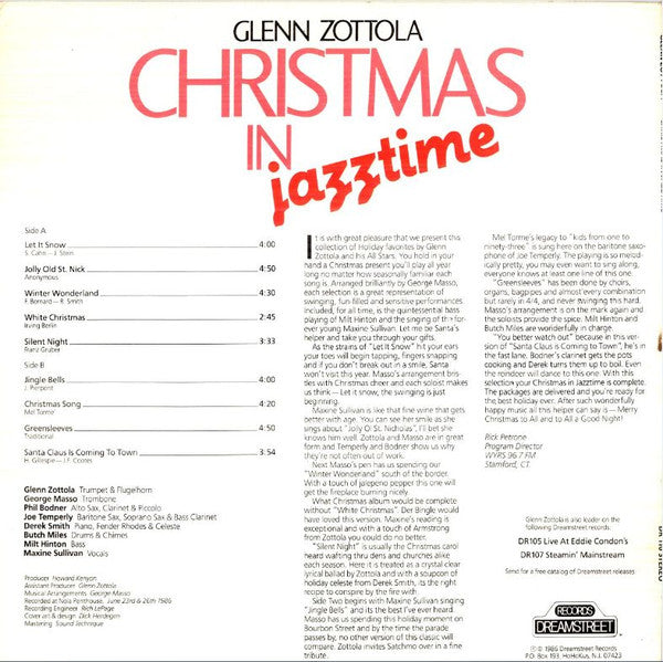 Glenn Zottola - Christmas In Jazztime (LP) [US] 1st (Near Mint (NM or M-))