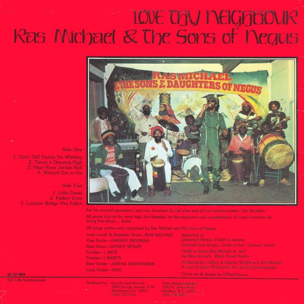 Ras Michael & The Sons Of Negus - Love Thy Neighbour (1981 Jamaican Press)