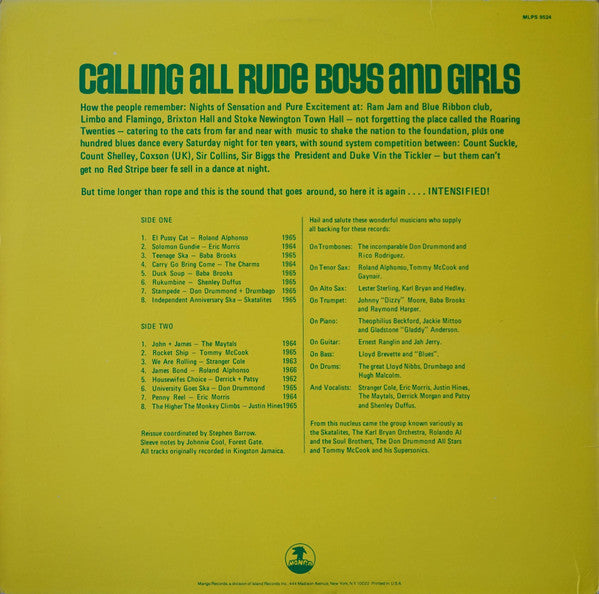 Various - Intensified! Original Ska 1962-1966 (1979 Compilation)