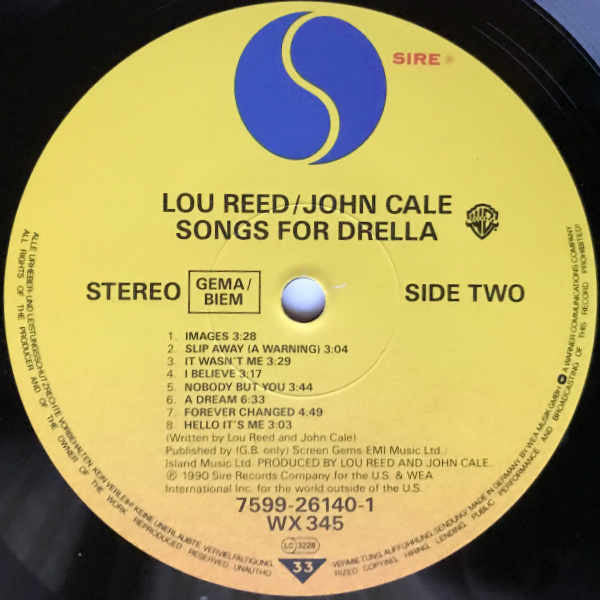 Lou Reed - Songs For Drella (LP) [UK & Europe] 1st (Near Mint (NM or M-))