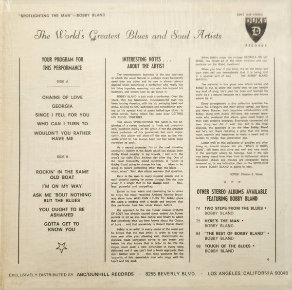 Bobby Bland - Spotlighting The Man (1977 STEREO RE)
