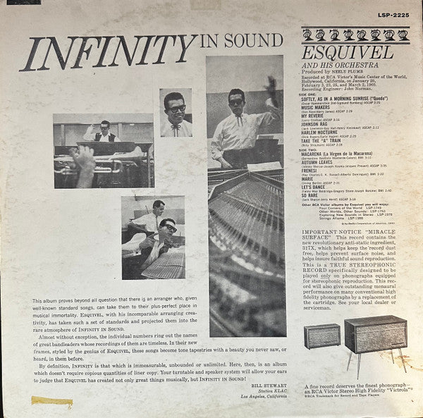 Esquivel And His Orchestra - Infinity In Sound (LP) [US] 1st (Very Good Plus (VG+))