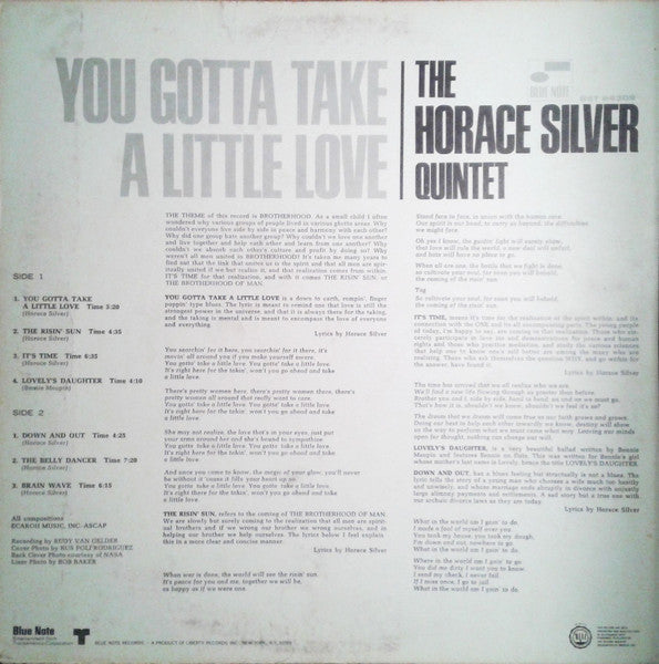 The Horace Silver Quintet - You Gotta Take A Little Love