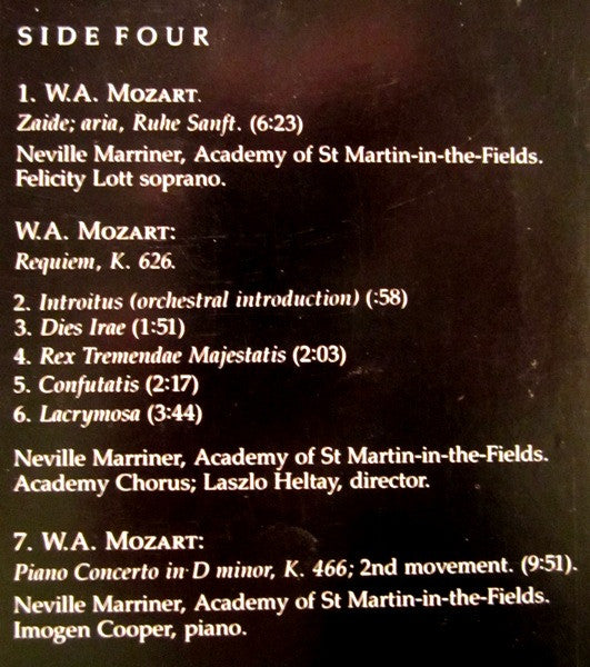 Sir Neville Marriner - Amadeus (Original Soundtrack Recording) (LP) [US] 1st (Near Mint (NM or M-))