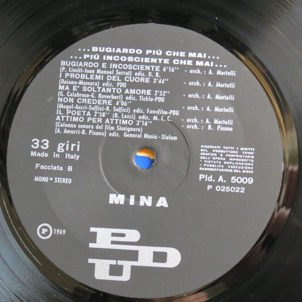 Mina (3) - ...Bugiardo Più Che Mai... Più Incosciente Che Mai... (LP) [Italy] 1st (Very Good Plus (VG+))
