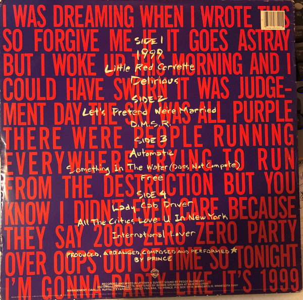 Prince - 1999 (LP) [US] 1st