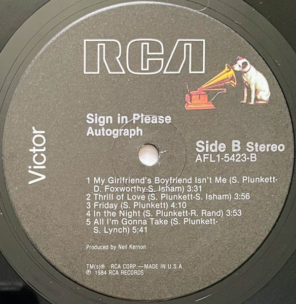 Autograph (2) - Sign In Please (LP) [US] 1st (Mint (M))