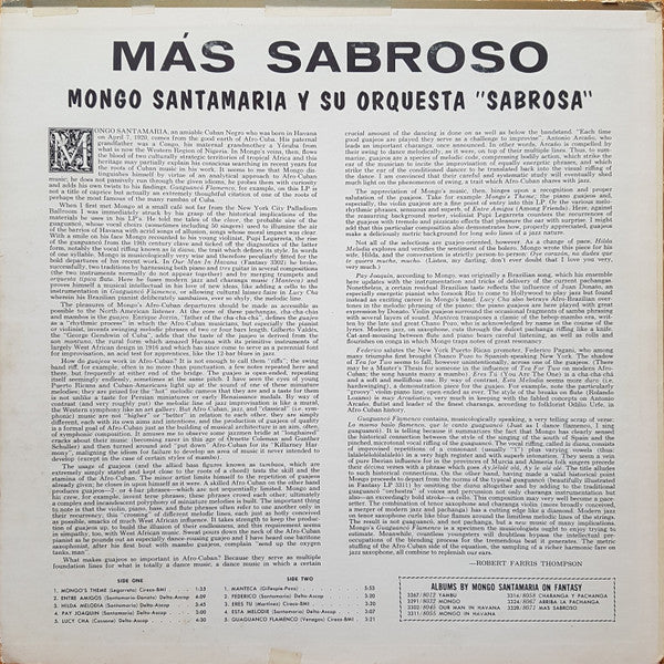 The Mongo Santamaria Orchestra - Mas Sabroso (LP) [US] 1st (Very Good Plus (VG+))