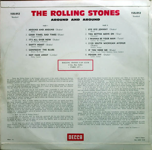 The Rolling Stones - Around And Around (LP) [France] 1st (Very Good (VG))