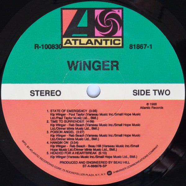 Winger - Winger (LP) [US] 1st (Mint (M))