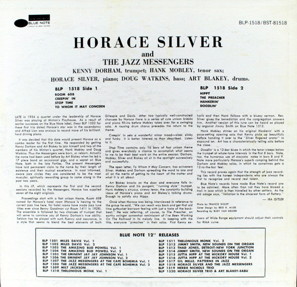 Horace Silver - Horace Silver And The Jazz Messengers (LP) [US] 1st (Very Good Plus (VG+))