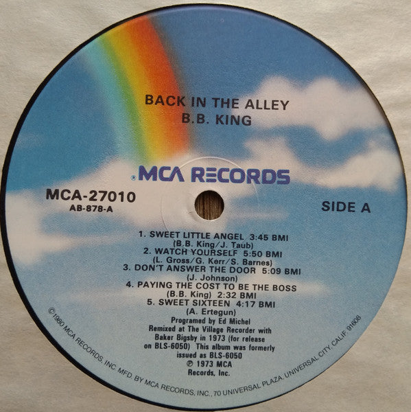 B.B. King - Back In The Alley (The Classic Blues Of B.B.King) (1980 RE)