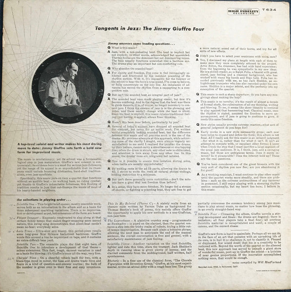 The Jimmy Giuffre 4 - Tangents In Jazz (LP) [US] 1st