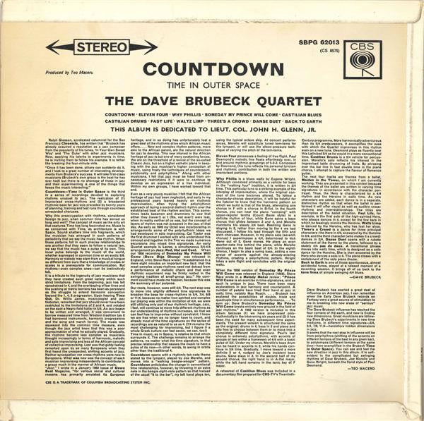 The Dave Brubeck Quartet - Countdown Time In Outer Space (LP) [UK] 1st (Very Good Plus (VG+))