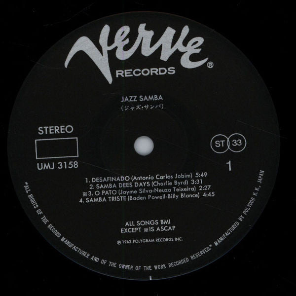 Stan Getz - Jazz Samba (LP) [Japan] 1984 RP (Very Good Plus (VG+))