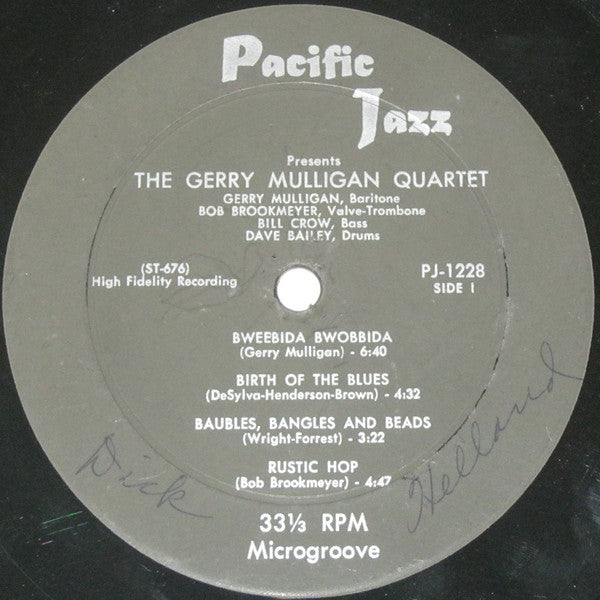 Gerry Mulligan Quartet - Recorded In Boston At Storyville (LP) [US] 1st (Very Good Plus (VG+))